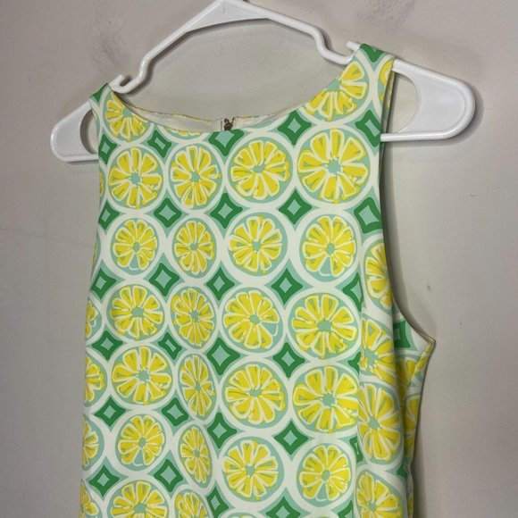 Sail to Sable Women XS Tank Dress Lemon Lime Print Sleeveless Preppy Zip Back - Picture 2 of 8